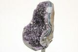 Sparkly Dark Purple Amethyst Geode With Metal Stand #208986-3